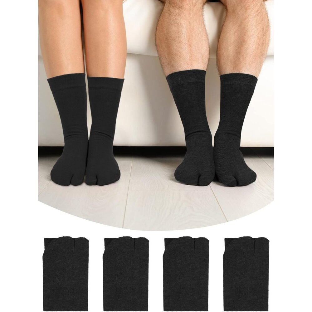 4 Pairs Flip Flop Socks Tabi Split Toe Socks For … - image 7